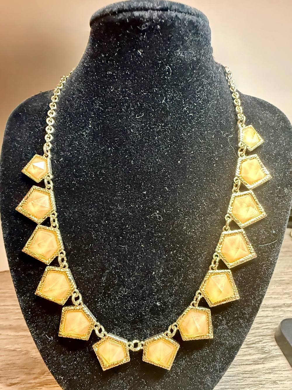 Gold-Tone Geometric Gold tone Pendant Necklace